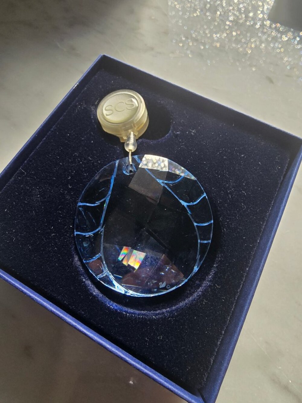 NIB Swarovski Blue Water Window Ornament